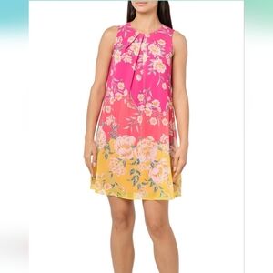 ✨️Women's Sleeveless Pleated Jewel Neck Shift Mini Dress